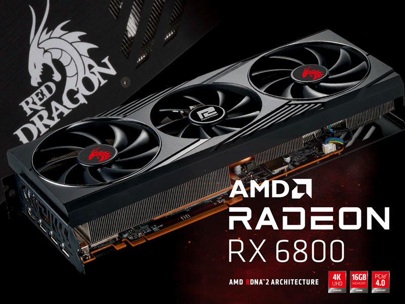 PowerColor、OC仕様の Radeon RX6800搭載カード「Red Dragon AMD 