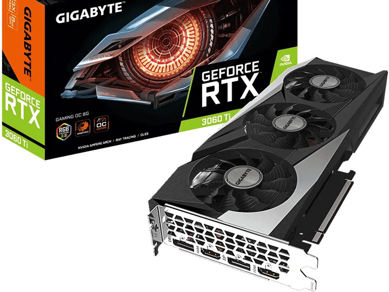 GIGABYTEのWINDFORCE 3Xクーラー採用RTX 3060 Ti搭載モデルのLHR版