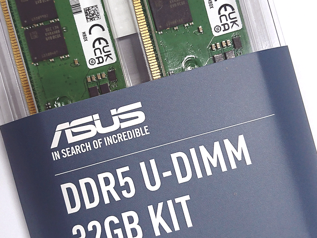 ASUSから同社M/Bバンドル用の288Pin DDR5 4800MHz 16GBx2枚組32GB