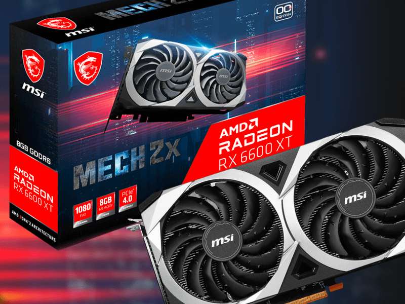 MSIから2連セミファンレス対応Radeon RX 6600 XT搭載グラフィック