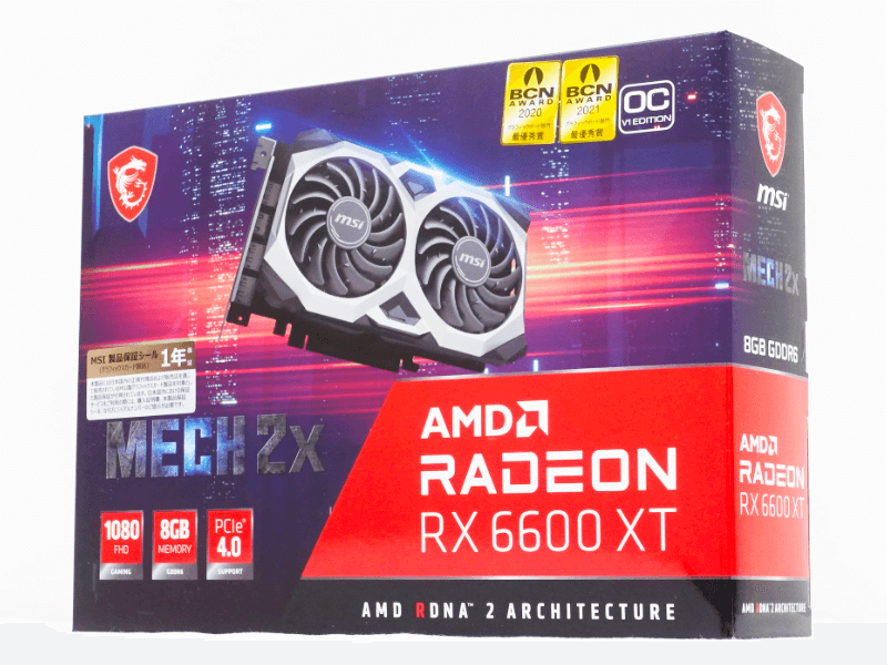 MSI、2スロットに収まる2連セミファンレス対応「Radeon RX 6600 XT