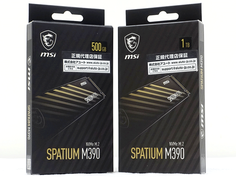 内蔵型SSD MSI M390 NVMe M.2 SSD 1TB PCIe Gen3x4 M390 NVMe M.2