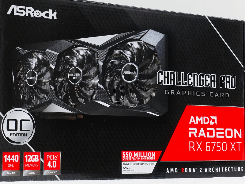 ASRockからセミファンレス3連オリジナルファン採用 Radeon RX6750 XT 搭載カード「AMD Radeon RX 6750 XT Challenger Pro 12GB OC」登場