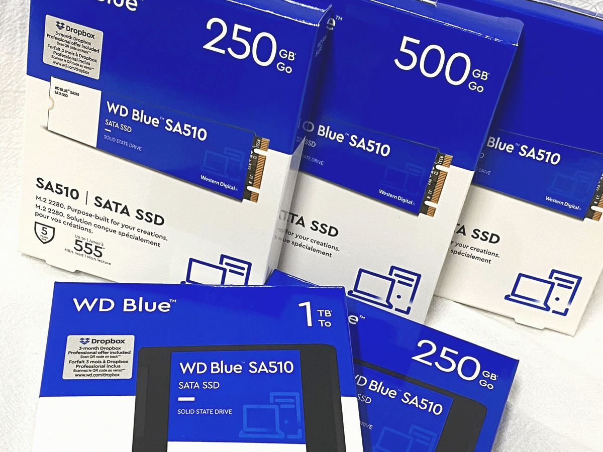 旧式PCの高速化などに最適なWDコンシューマ向けSATA接続SSD「WD Blue ...