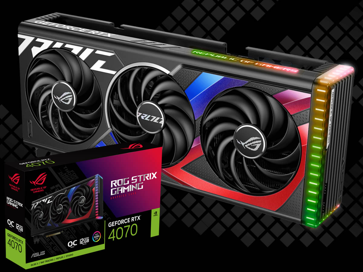 ASUS ROG-STRIXからGEFORCE RTX 4070 GPU搭載OCモデル「ROG-STRIX