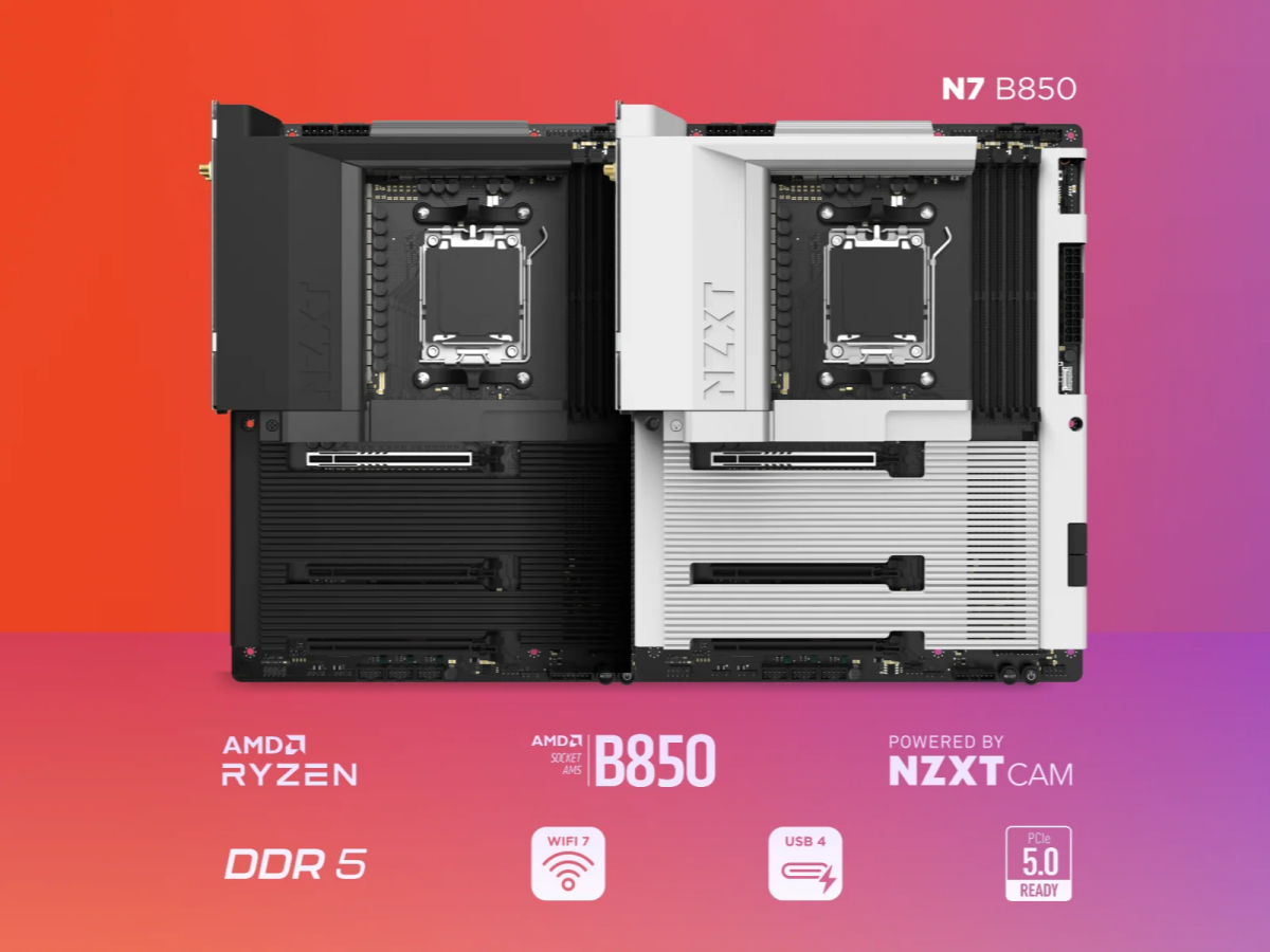 NZXTのフルカバー採用ATXマザーボード「N7」シリーズにAMD B850
