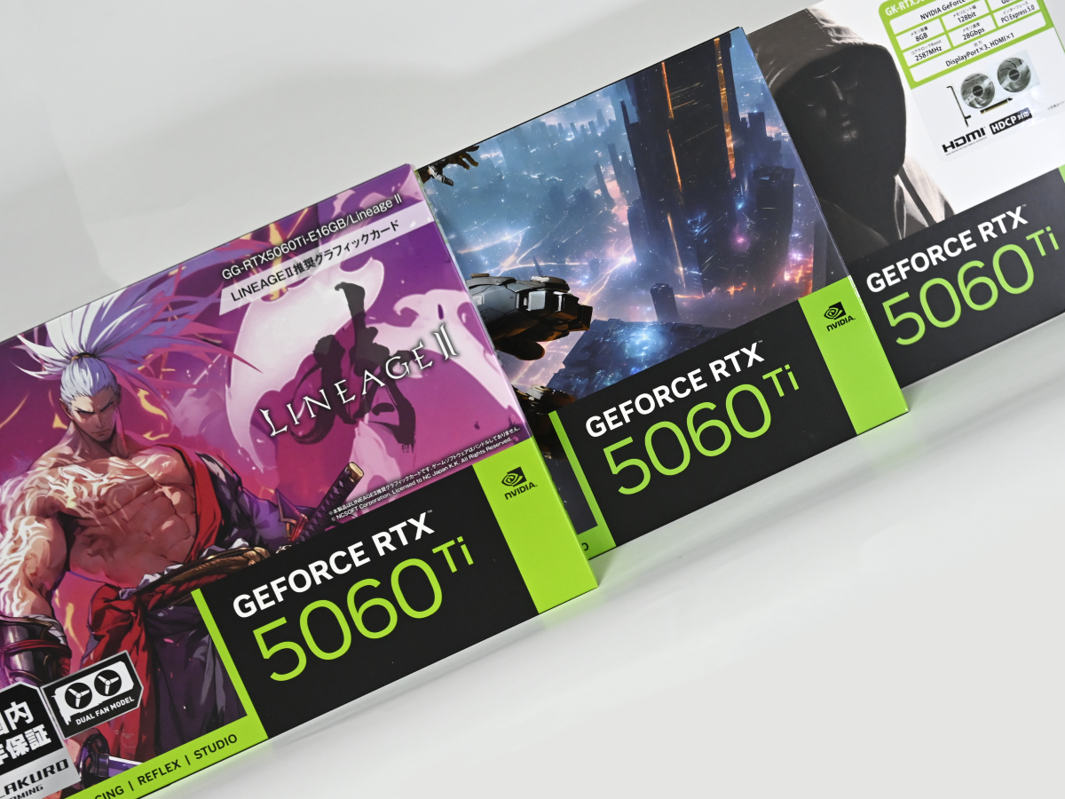 有名オンラインMMOとコラボした GEFORCE RTX 5060 Ti 搭載グラフィック