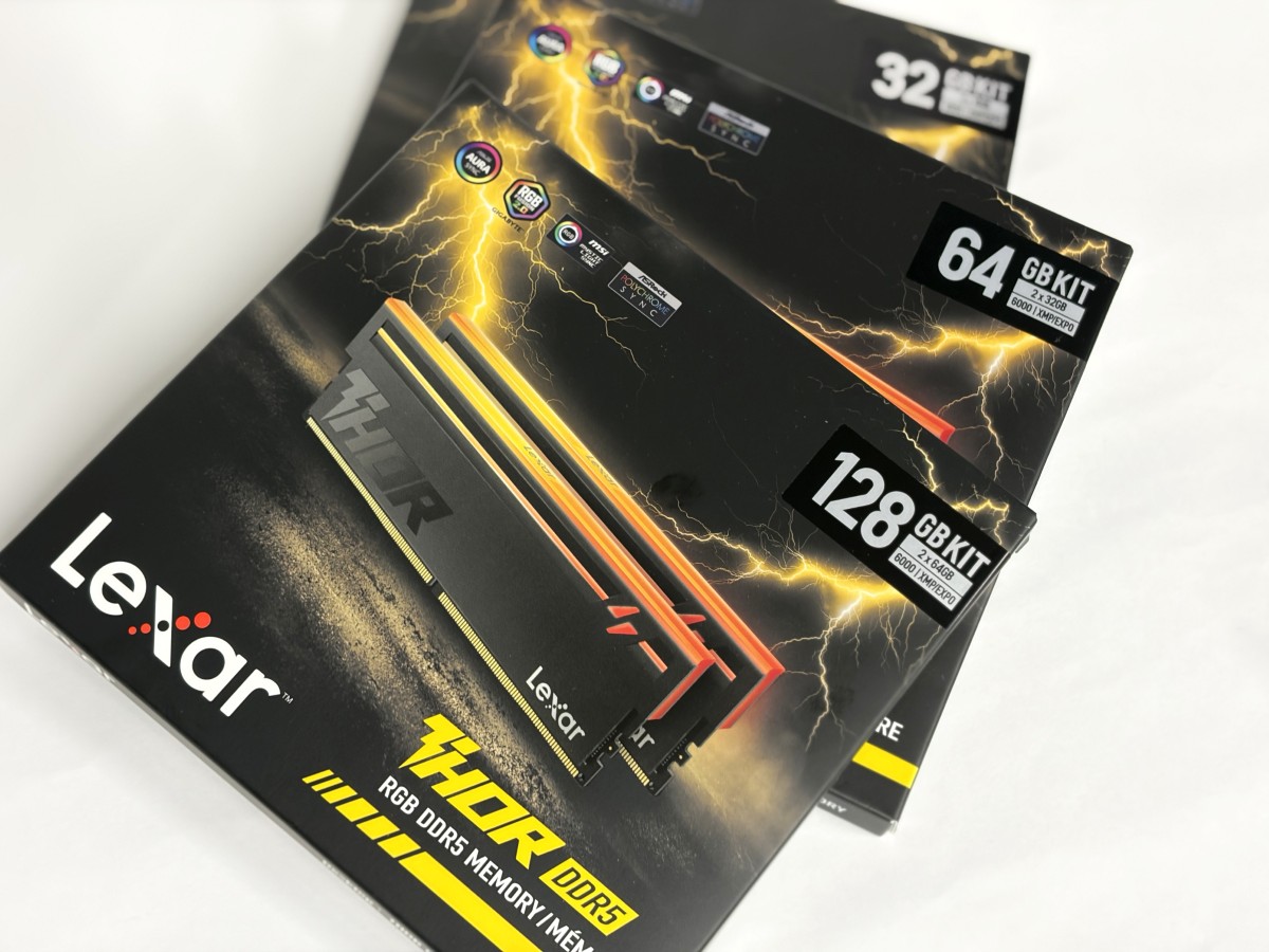 Lexarの最大128GBまで対応するARGB搭載DDR5 OCメモリーキット「THOR