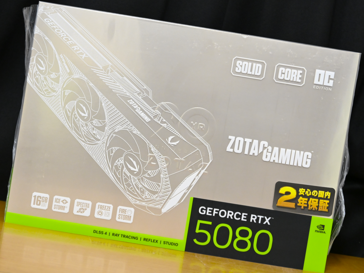 QUOC 40 新品 SPDクリート対応 ZOTAC創立20周年を記念したチタンゴールドの「GeForce RTX 5080 SOLID
